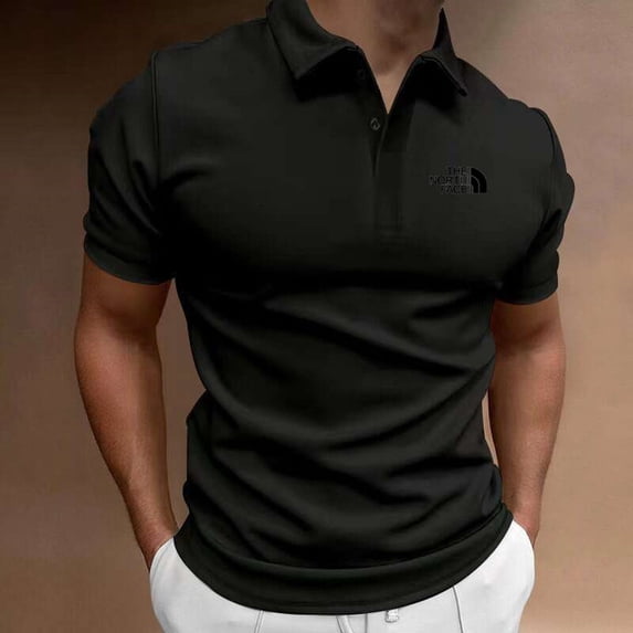 Classic new men‘s short sleeved T-shirt with buckle collar and casual lapel S-4XL oversized summer novelty