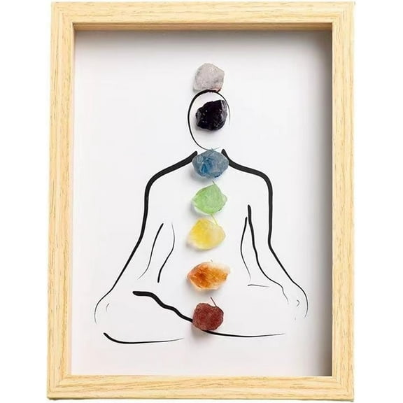 Classic rough stone seven chakra picture frame (lighting style) colorful rough stone crystal lighting style photo frame, table setting, new house picture frame, home furnishings