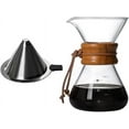 thumbnail image 1 of Classic series, pour over glass coffeemaker maker with layer stainless steel filter, coffee dripper Brewer, high heat resistant carafe, also for camping, hiking (400ml), 1 of 9