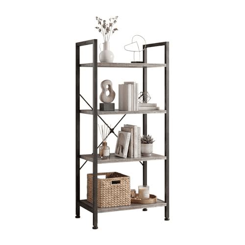 Classical 4-Tier Elevated Display Stand, Storage Shelving Unit for Home Living Room, Office Decor & Organization