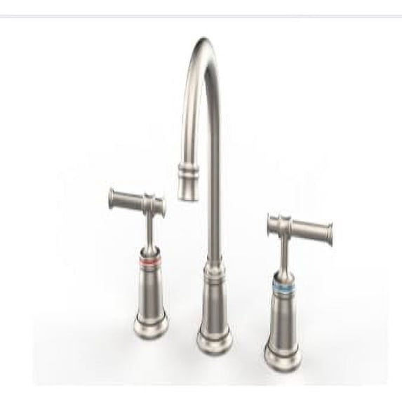 Classical 8 inch Bathroom Faucet, Bathroom faucets for Sink 3 Holes, Widespread Brushed Nickel Bathroom Faucet with Pop Up Drain and cUPC Lead-Free Hose (Brushed Nickel 2 Packs)