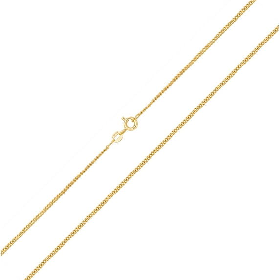 Classical 9k Gold Women Curb Chain - 18 inch