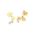 thumbnail image 1 of Classical 9k Gold Women Star Earrings with Cubic Zirconia/CZ - 11mm*7mm, 1 of 1