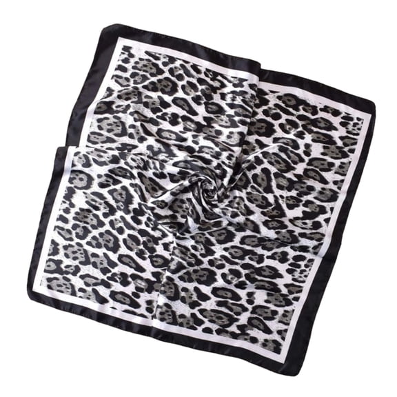 Classical Animal Print Square Scarf Lightweight Breathable Polyester Neckerchief Stylish Headwear Wrap 4 Color Available