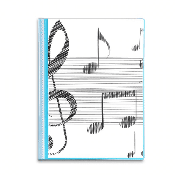 Classical Beatiful Music Simple Pattern Book Sheet Protectors Portfolio Binder Folder