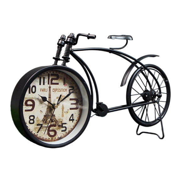 Classical Bike Table Alarm Clock, Elegant Metal Artwork With Precise Timekeeping For Collectors & Hobbyists