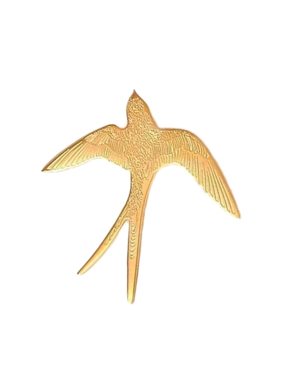Classical Bird Inspired Lapel Pin Simple Metal Brooch Jewelry Gift For Couples Friend Festive Occasion Wear