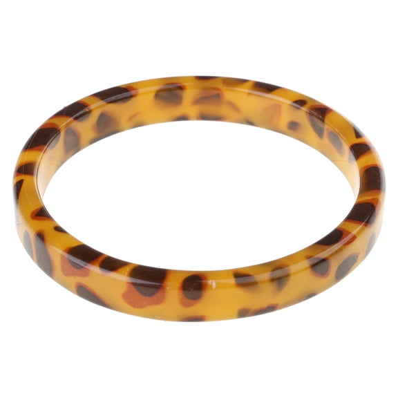 Classical Brown Leopard Mottled Bangle All-Matching Polygon Resin for Wedding Engagement Party Anniversaries