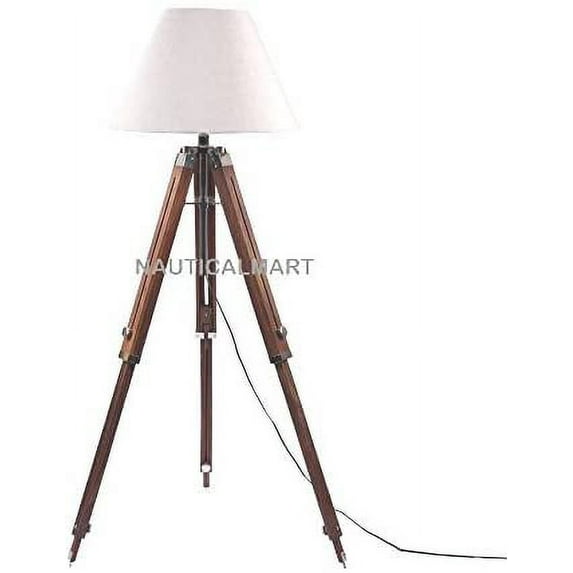 Classical Designer Marine Tripod Floor Lamp Retro Vintage Wooden Tripod Lamp