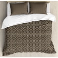 thumbnail image 1 of Ambesonne Classical Duvet Cover Set, Floral Leafy Damask Art, Calking, Dark Sepia and Tan, 1 of 3