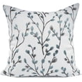thumbnail image 1 of Classical Embroidery Jacquard Teal Leaf Pattern Square Decorative Throw Pillow Case Cushion Cover 18x18 inch, 1 of 6