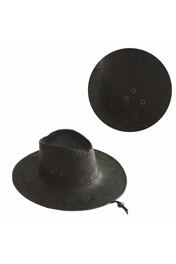 Classical Fedoras Hat Checkered Wide Brimmed Western Cowboy Hat for Trilby