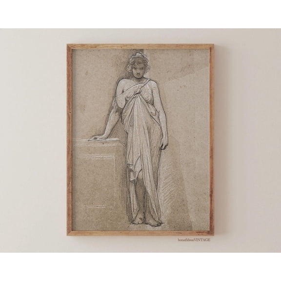 Classical Figure Art Print Poster, Vintage Drawing Poster, Wall Decor Poster for Home, Sketch Art, Museum Style Print Poster, Stretched Canvas Size 12x18 F03.1.18l1899
