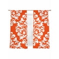 thumbnail image 1 of Classical Floral Sheer Curtains 72 Inch Long 2 Panels, Red Retro Symmetrical Texture Light Filtering Rod Pocket Semi Sheer Curtains, Sheer Voile Drapes for Living Room Bedroom, 52"x72", 1 of 5