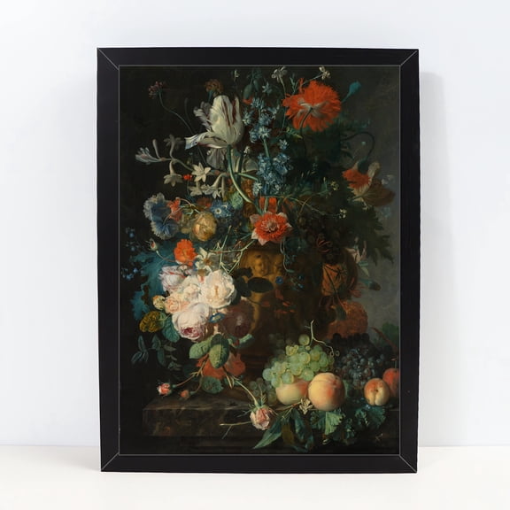 Classical Floral Still Life Oil Painting Framed Retro Wall Art Home Decor Print Botanical Floral Retro Aesthetic Artwork for Home Living Room Bathroom Wall Decor 986,Multicolor,10X13 inches