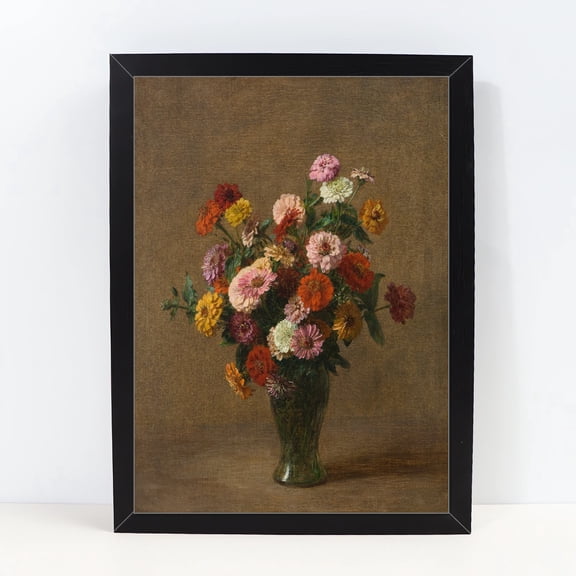 Classical Floral Still Life Oil Painting Framed Retro Wall Art Home Decor Print Botanical Floral Retro Aesthetic Artwork for Home Living Room Bathroom Wall Decor 271,Multicolor,10X13 inches