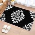 thumbnail image 1 of Classical Floral Washable Small Entryway Area Rugs 2'x3', Black Retro Symmetrical Texture Low Pile Throw Rug Non-Slip Sturdy Edge Binding Carpet for Front Door Floor Room Entry, 1 of 9