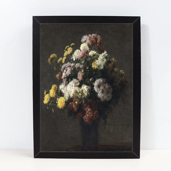 Classical Flowers Oil Painting Reproductions Wall Art Print Poster With Frame Rustic Victorian Print,Antique Oil Painting for Living Room Bedroom Office 1Pack 721,Multicolor,10X13 inches