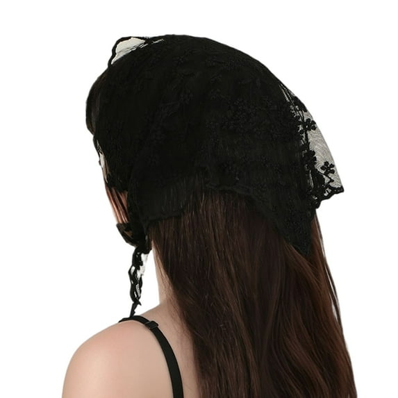 Classical French Styles Flower Bandana Popular Lace Triangular Headscarf Comfortable Headwear for Women Girl Everyday Wear