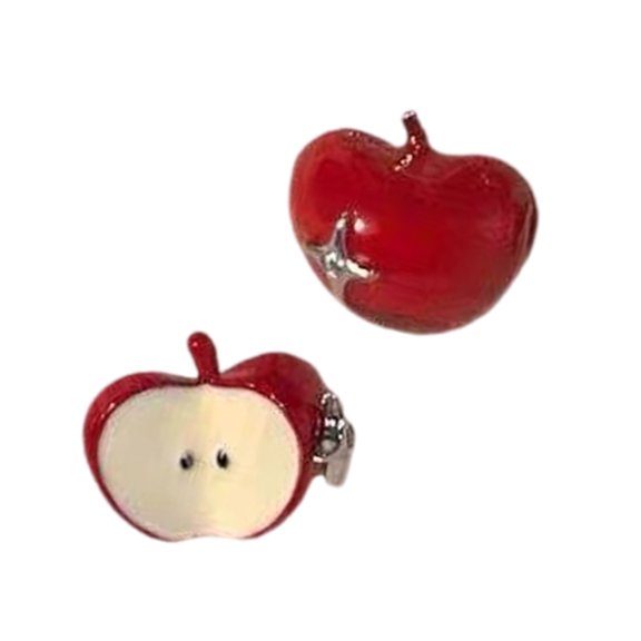 Classical Fruit Design Studs Earrings in Alloy Featuring Dazzling Zircon Stones for Everyday Elegances