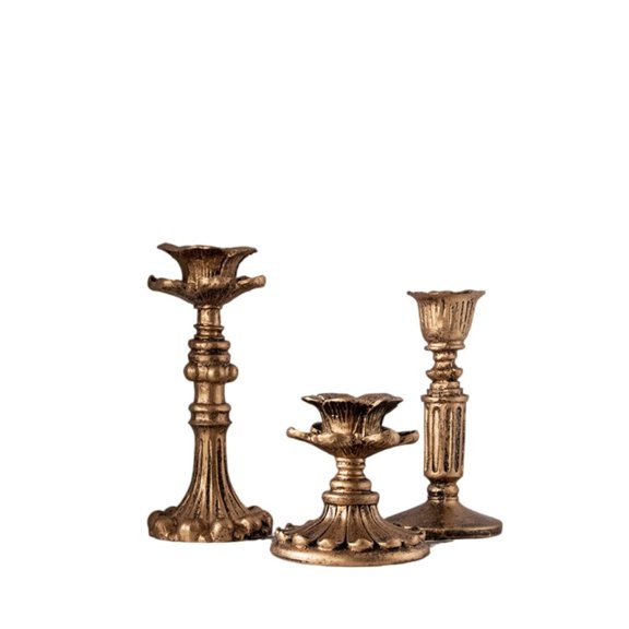 Classical Golden Candle Holder Metal Column Stand Decorative ornaments, retro nostalgic display, photography props, wedding decorations