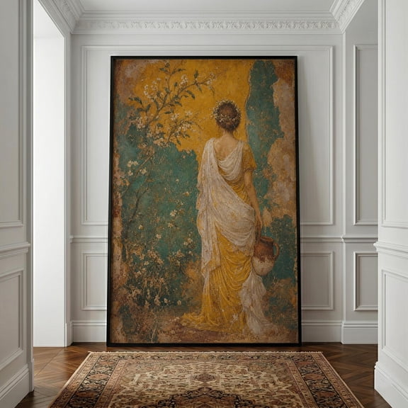 Classical Greek Woman Fresco Wall Art Mythology Art