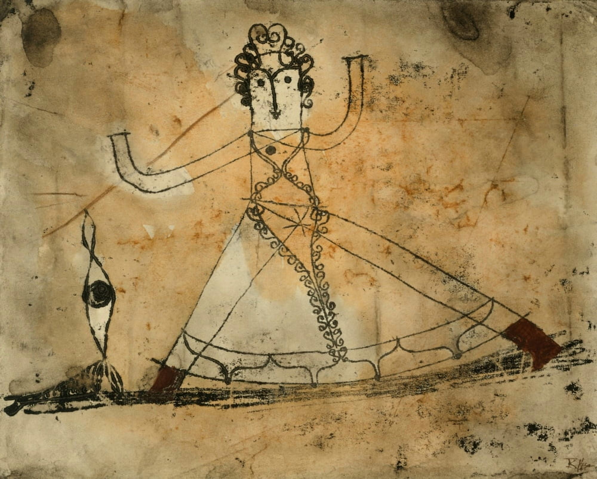Classical Grotesque 1923 Canvas Art - Paul Klee (18 x 24)
