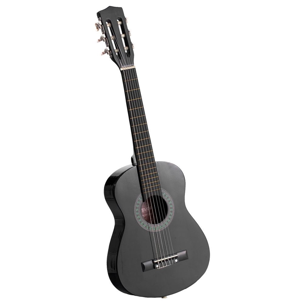 Classical Guitar, 30 Inch, Wood Classical Guitar Starter Kit for Beginners, with Nylon Strings, Gig Bag, Strap, Tuner, Extra Strings, Picks, Capo, Basswood, for Kids Girls Boys Students, Black