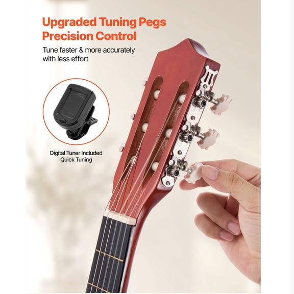 Classical Guitar,38",Wood Classical Guitar Starter Kit for Beginners,with Nylon Strings,Gig Bag,Strap,Tuner,Extra String,Pick,Capo,Basswood,for Teenagers Adults Students,Sunburst