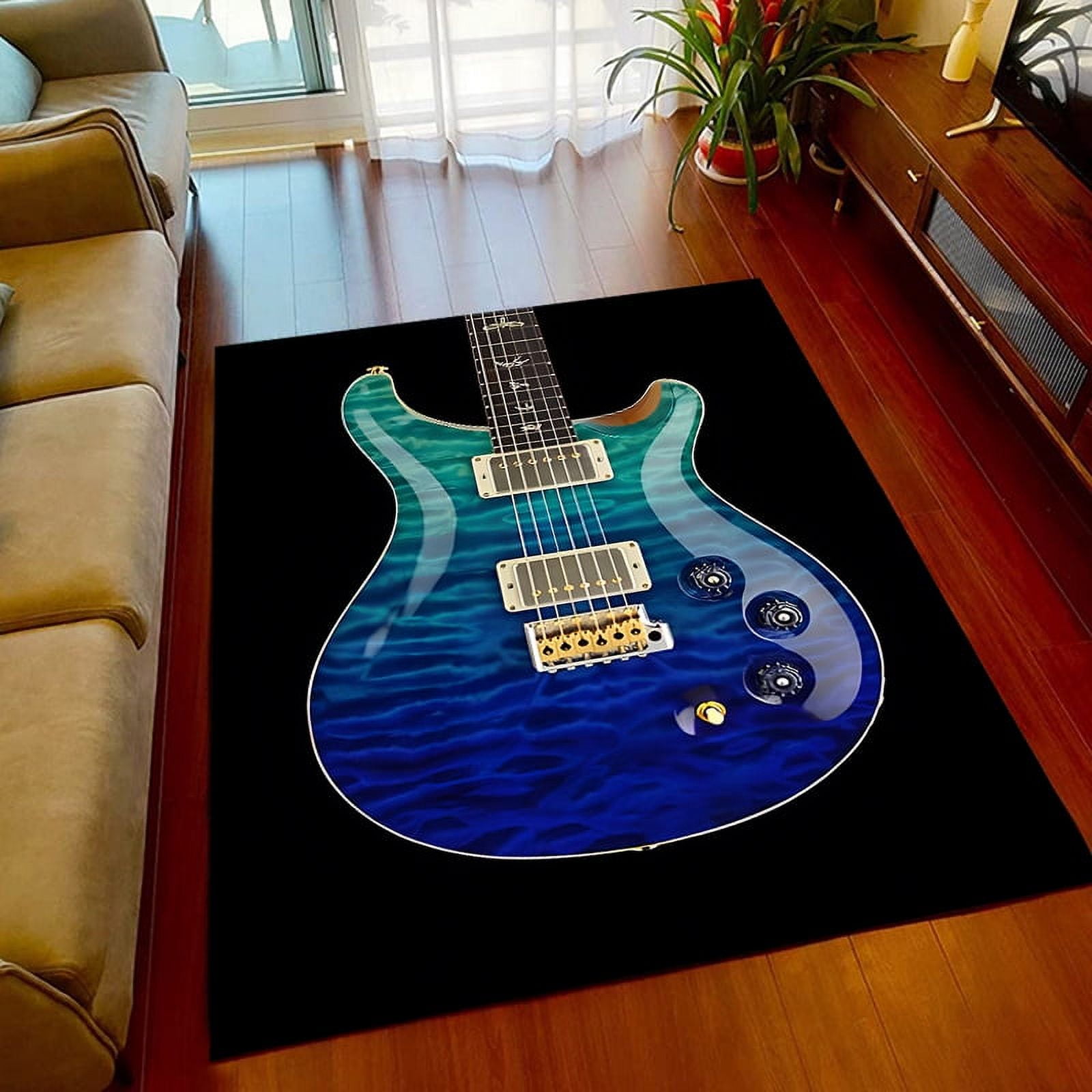 Classical Guitar Electric Guitar Bass Area Rug Carpet Rug for Living ...