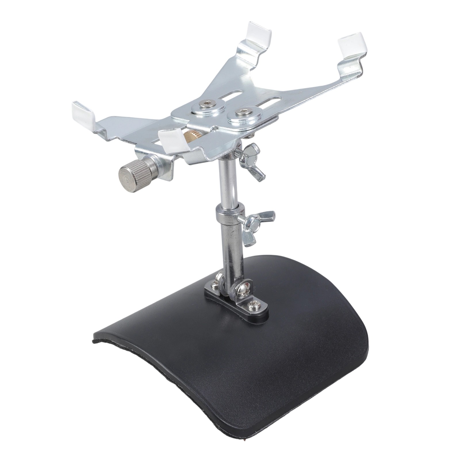 Classical Guitar Performances Stand Silver Clamping Systems Black Stabilizing Base Secure Instrument Holder Metal Texture