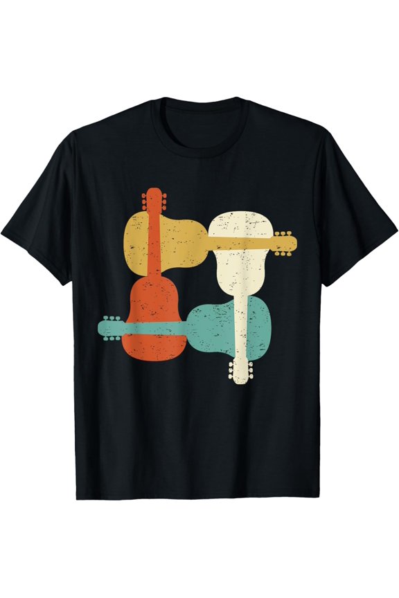 Classical Guitar Player Guitar Classical I Retro T-ShirtBrand clothing, men and women can wear, black, white, gifts.