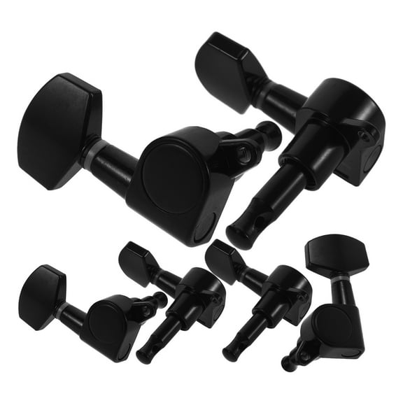 Acoustic Guitar Locking Tuners 6pcs with Large Handle for Easy Adjustment Accurate Tuning Black