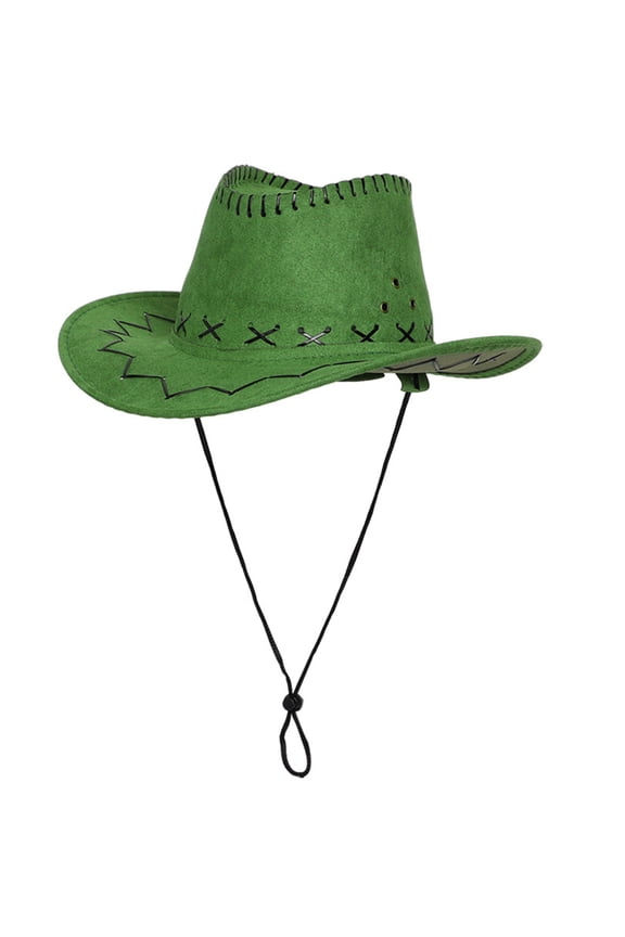 Classical Hat Wide Brimmed Western Ranchers Hat for Holiday Multicolored Hat with Stitching Outdoor Casual Wear