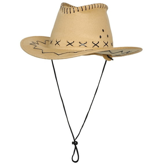 Classical Hat Wide Brimmed Western Ranchers Hat for Holiday Multicolored Hat with Stitching Outdoor Casual Wear