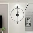 thumbnail image 1 of Classical Large Decorative Wall Clock with Pendulum, Modern Non-Ticking Silent Metal Wall Clocks for Living Room, Bedroom, Study, Office, 23.6" (Black), 1 of 17