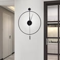 thumbnail image 1 of Classical Large Decorative Wall Clock with Pendulum, Modern Non-Ticking Silent Metal Wall Clocks for Living Room, Bedroom, Study, Office, 20" (Black), 1 of 18