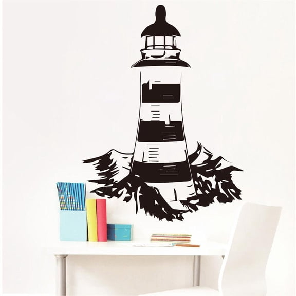 Classical Lighthouse Sea Nautical Wall Sticker for Living Room Decoration Vinyl Wall Art Decals Mural Bedroom Decor 31x42cm