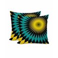 Classical Mandala Bohemia Pattern Teal Green 18x18 Pillow Covers Set of