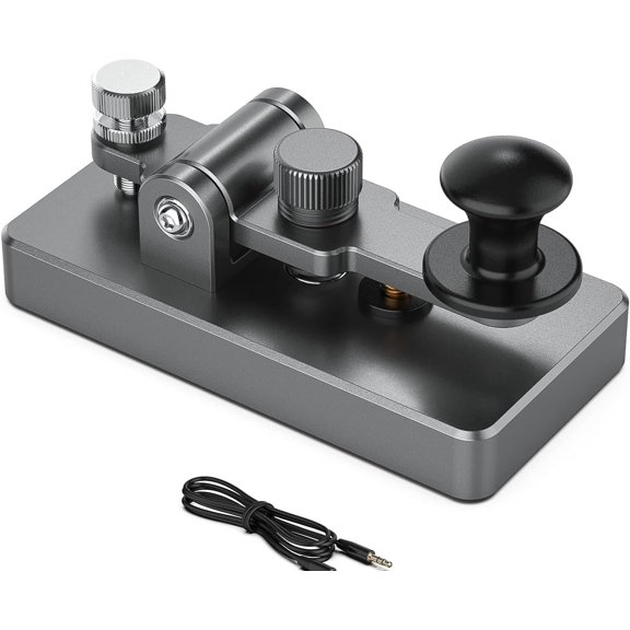 Classical Morse Mini Code Key Morse Code Paddle Alloy Mini-Key CW Portable Practice Key Grey