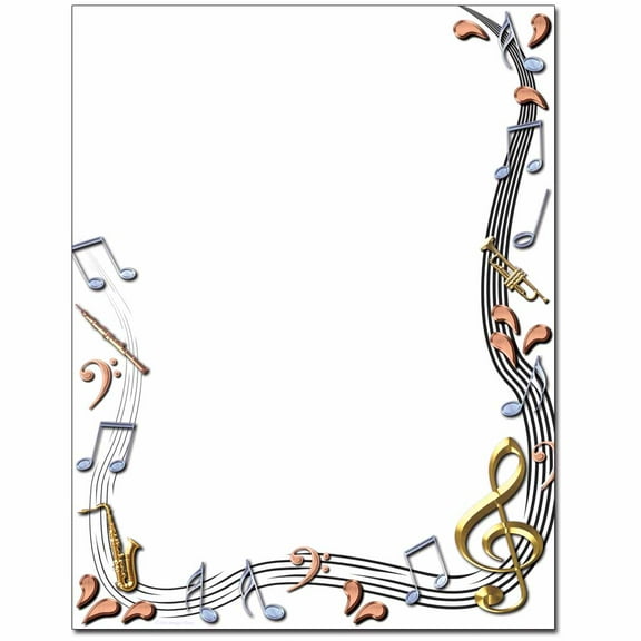 Classical Music Letterhead Laser & Inkjet Printer Paper, 80 Sheet Pack