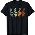 thumbnail image 1 of Classical Music Musical Composer Retro Treble Clef T-Shirt men and women can wear,black,white,creative gift, 1 of 4