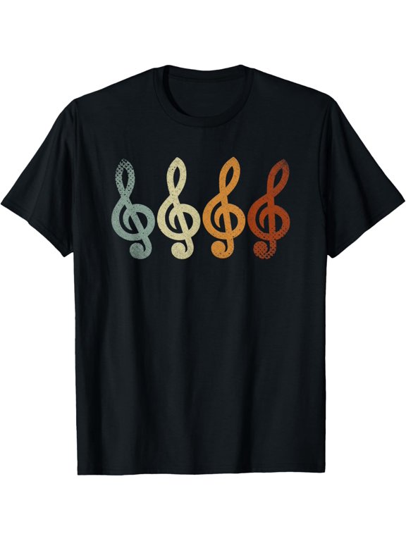 Classical Music Musical Composer Retro Treble Clef T-Shirt men and women can wear,black,white,creative gift