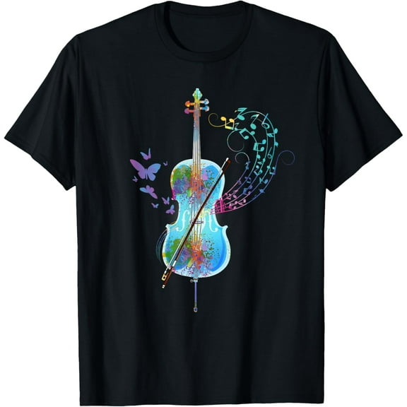 Classical Musical Instrument Colorful Cello T-Shirt