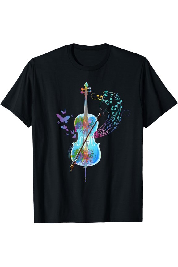 Classical Musical Instrument Colorful Cello T-Shirt