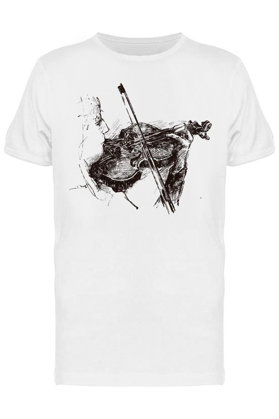 Classical Musician Plays Violin T-Shirt Men -Image by Shutterstock, Male XX-Large