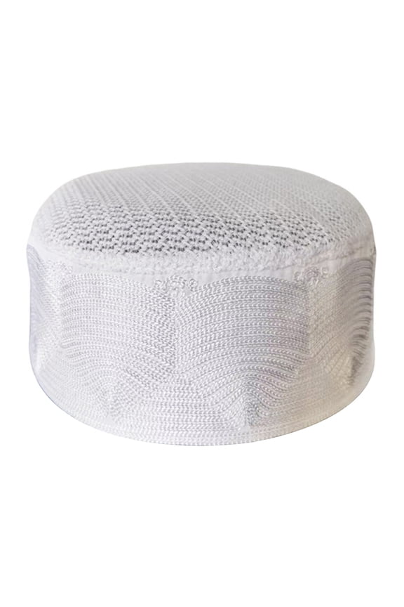 Classical Muslims Men's Prayer Hat Kufi Caps with Detailed Pattern for Religious Ceremonies and Setting