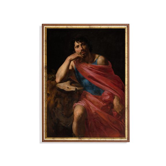 Classical Mythology Antique Warrior Portrait Baroque Figure Art Renaissance Poster , Poster Print Only