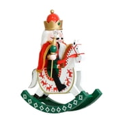 Classical Nutcrackers Statue Wood Rocking Horse King Figure Home Display Ornament