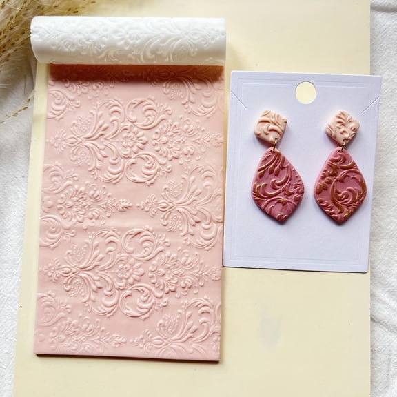 Classical Pattern Soft Clay Texture Roller for Polymer Clay, Earring Molds, Jewelry Making Tools Compatible with Fondant, Air Dry Clay, and Cernit